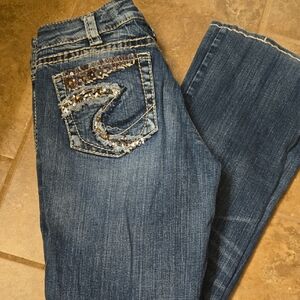 Silver "Suki" Wide-Leg Jeans